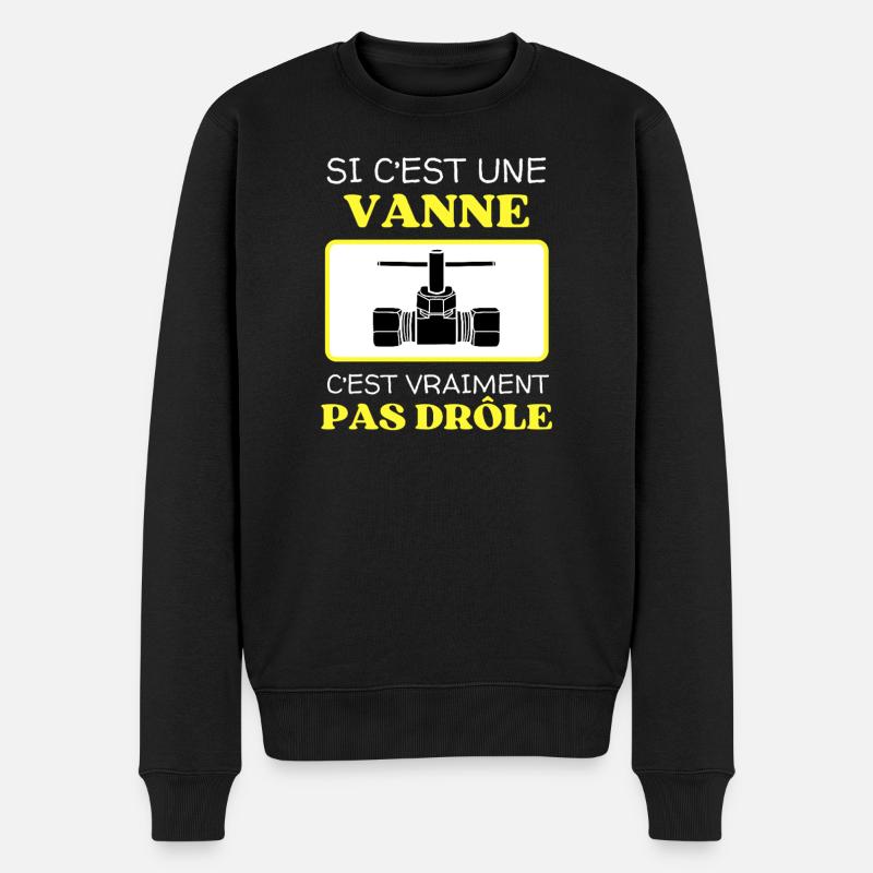 Une Vanne Pas Drôle - Pull Premium bio Homme - noir