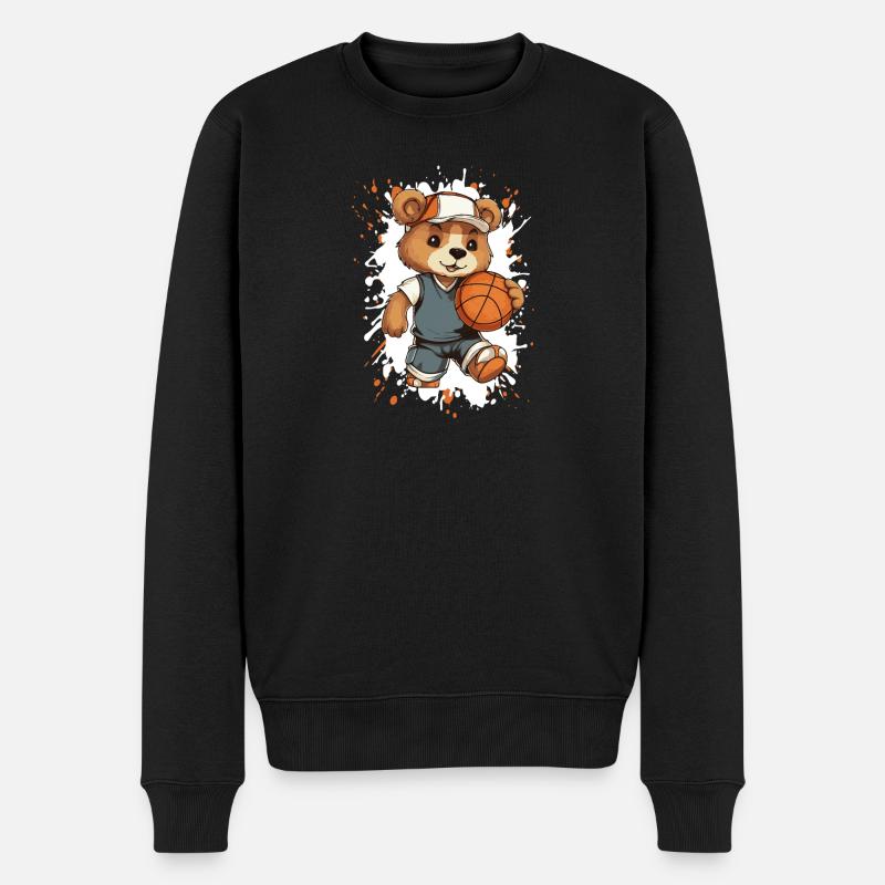 Basketball Bear en tenue - Pull Premium bio Homme - noir