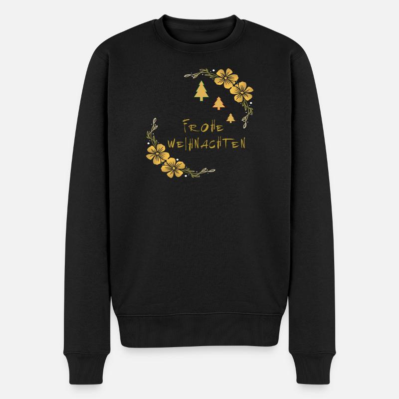 Frohe Weihnachten - Männer Premium Bio Pullover - Schwarz
