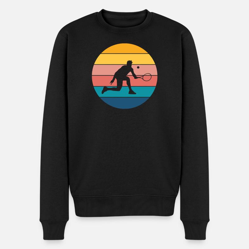 Tennis - Männer Premium Bio Pullover - Schwarz