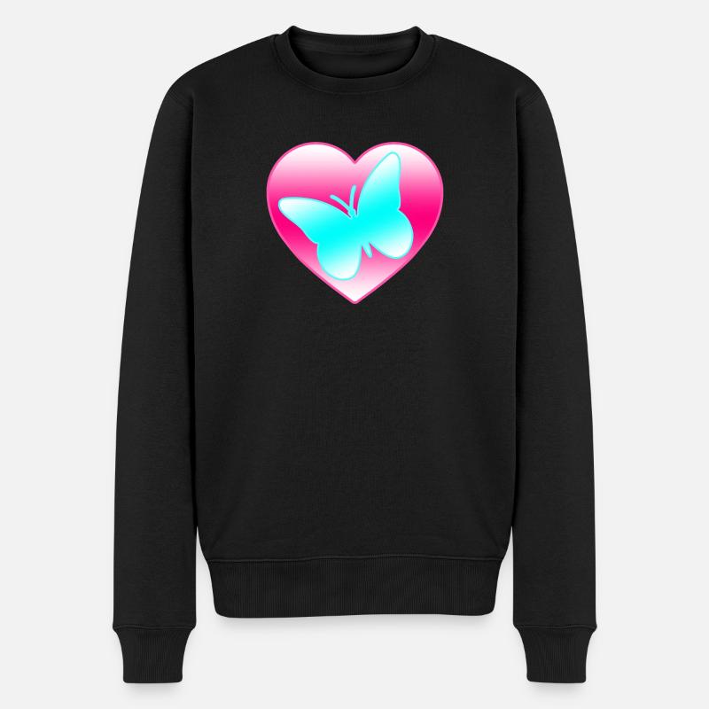 Schmetterling - Männer Premium Bio Pullover - Schwarz