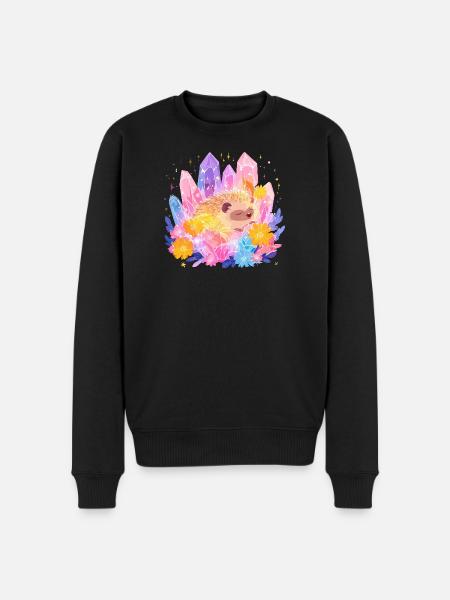 Kleines Igel im Kristallgarten - Männer Premium Bio Pullover - Schwarz