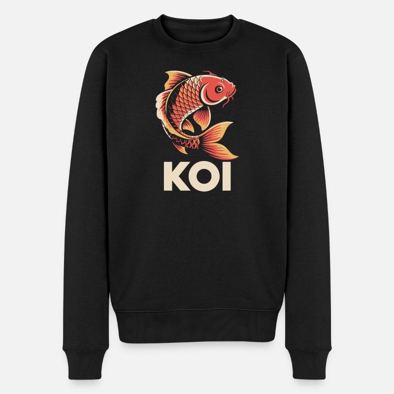 Koi-Karpfenfisch - Männer Premium Bio Pullover - Schwarz