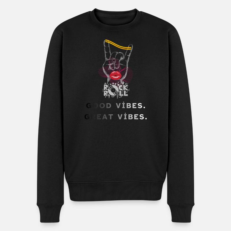 ROCK & ROLL – Design musical urbain - Pull Premium bio Homme - noir