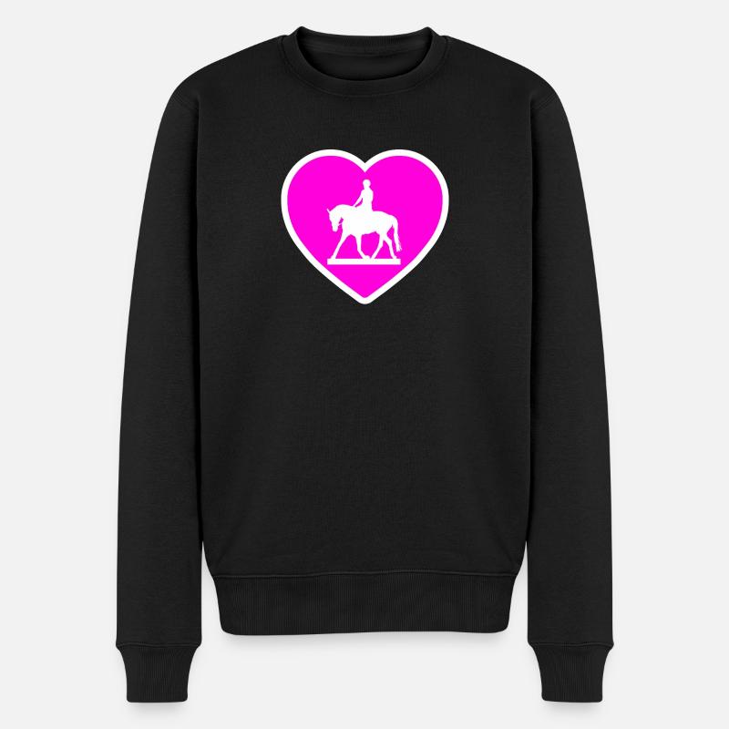 Pferde - Männer Premium Bio Pullover - Schwarz