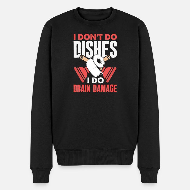 Maître du bouchon des toilettes Drôle - Pull Premium bio Homme - noir