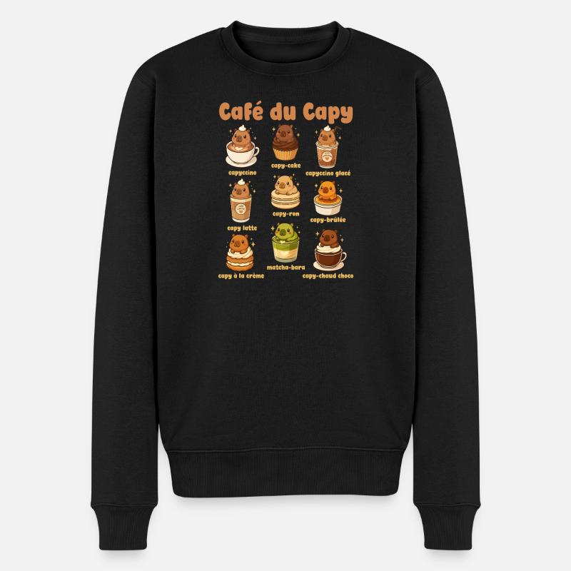 Café De Capybara Cute - Pull Premium bio Homme - noir