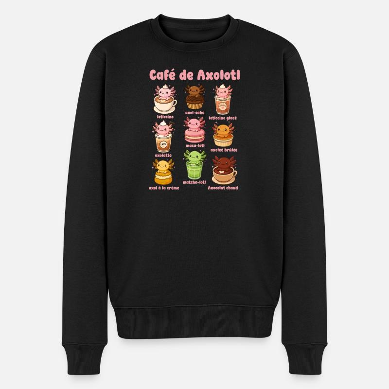 Café De Axolotl Cute - Pull Premium bio Homme - noir