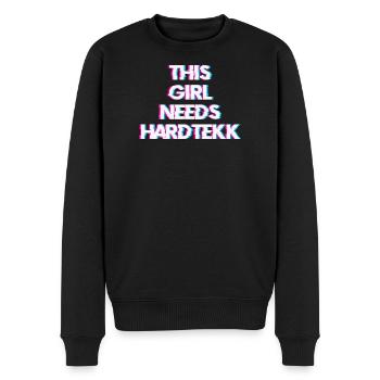 Hardtekk Tekk - Männer Premium Bio Pullover - Schwarz - Vorne - Nico (187cm)