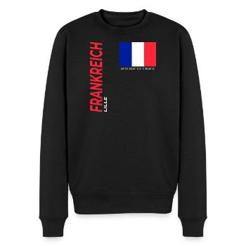 Lille - Männer Premium Bio Pullover - Schwarz - Vorne - Nico (187cm)