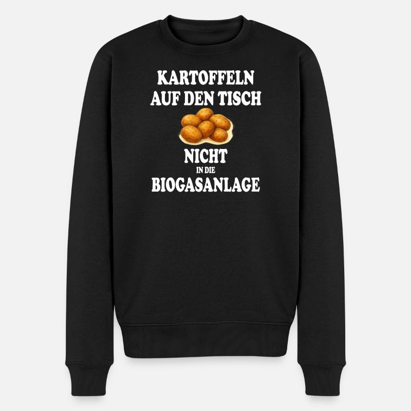 Kartoffeln auf den Tisch nicht in die Biogasanlage - Männer Premium Bio Pullover - Schwarz