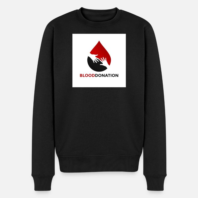 Emblem der Blutspendehände - Männer Premium Bio Pullover - Schwarz
