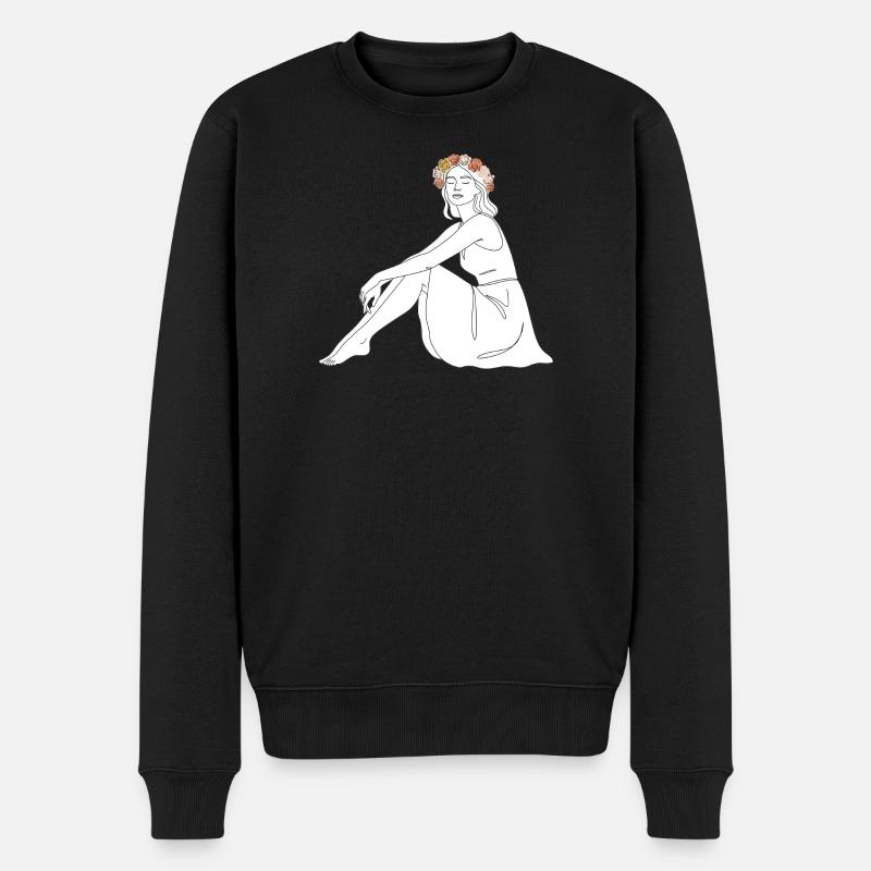 Rose – Motif d’été en ligne - Pull Premium bio Homme - noir