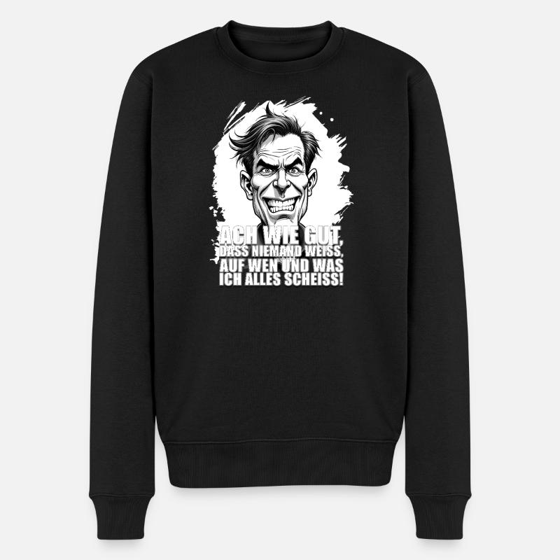 Ach wie gut, dass niemand weiß, worauf ich... - Männer Premium Bio Pullover - Schwarz