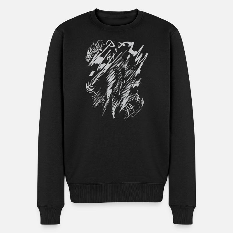 Hintergrund Abstrakte Kunst - Grau - Männer Premium Bio Pullover - Schwarz
