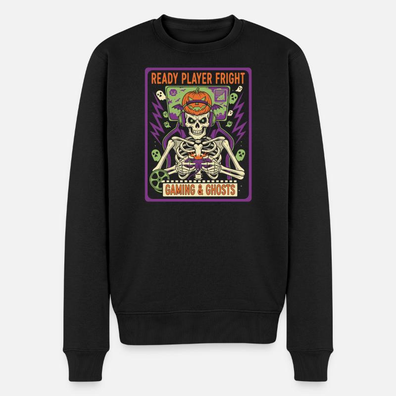 Gaming & Ghosts Skeleton - Männer Premium Bio Pullover - Schwarz