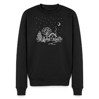 Winterdorf Schneelandschaft - Männer Premium Bio Pullover - Schwarz - Vorne - Nico (187cm)