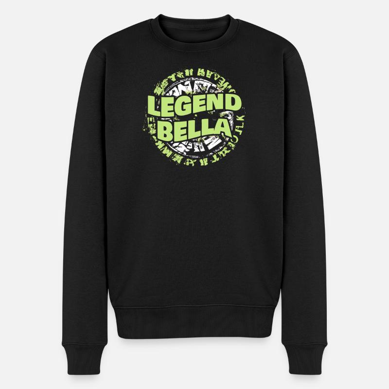 Bella als Frau - Männer Premium Bio Pullover - Schwarz