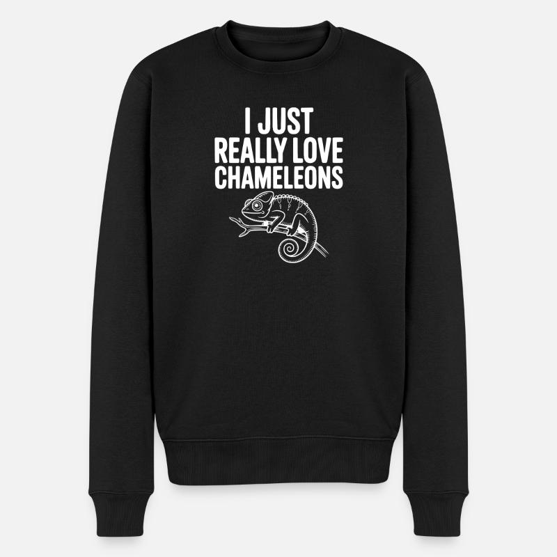 J'adore les caméléons - Pull Premium bio Homme - noir