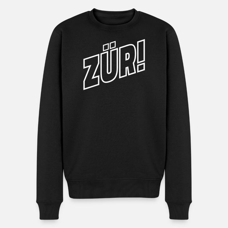 ZÜRI - Männer Premium Bio Pullover - Schwarz