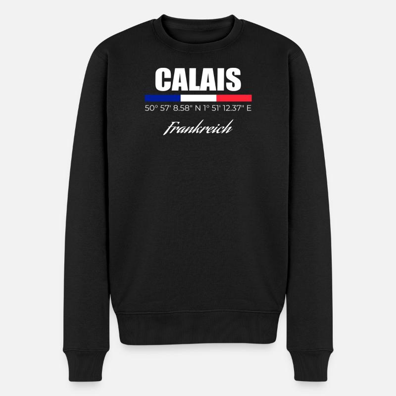 Calais - Männer Premium Bio Pullover - Schwarz