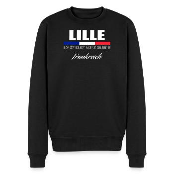 Lille - Männer Premium Bio Pullover - Schwarz - Vorne - Nico (187cm)