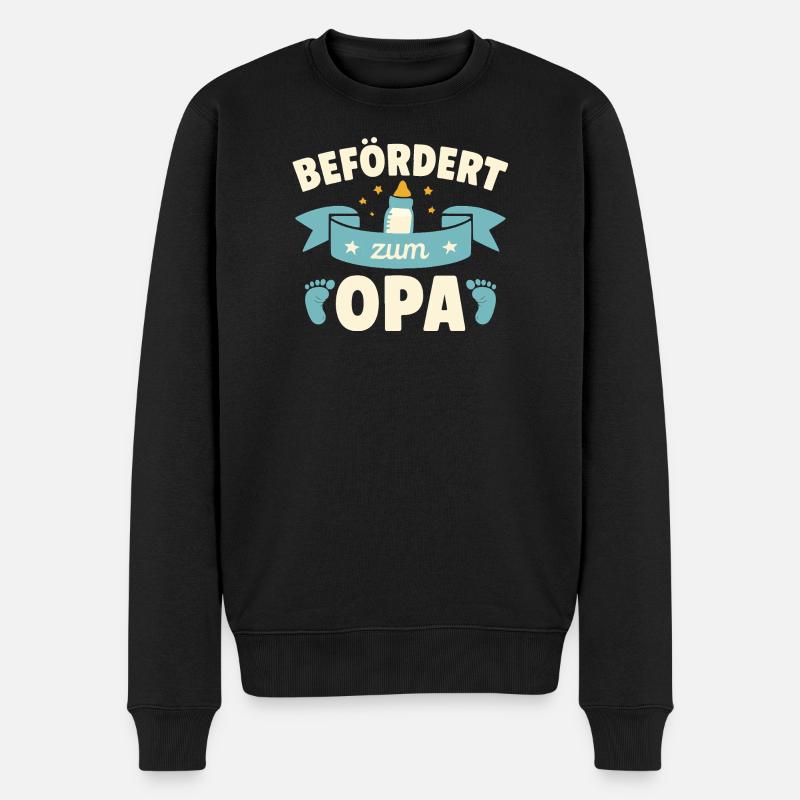 Befördert zum Opa - Männer Premium Bio Pullover - Schwarz