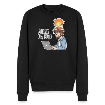Everyday life in the office - The complete CHAOS - Men's Premium Organic Jumper - black - Front - Nico (187cm)