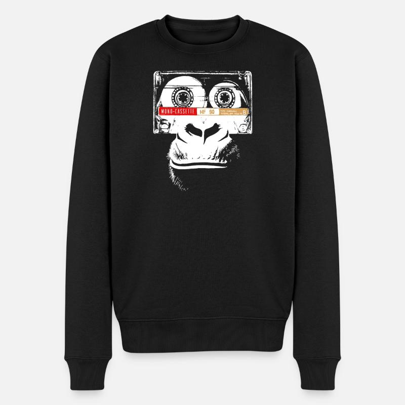 MONOKASSETTENFARBE - Männer Premium Bio Pullover - Schwarz
