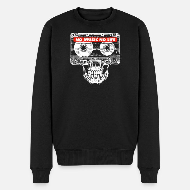 KEINE MUSIK, KEIN LEBEN - Männer Premium Bio Pullover - Schwarz