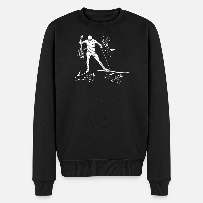 Skilangläufer Skilanglauf - Männer Premium Bio Pullover - Schwarz