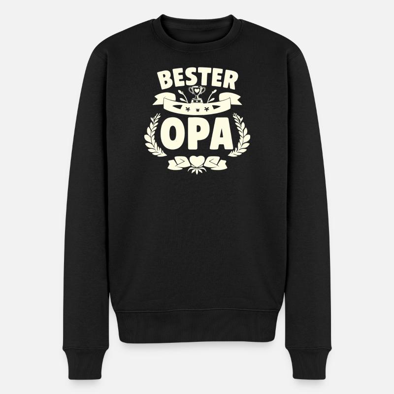 Bester Opa  - Männer Premium Bio Pullover - Schwarz