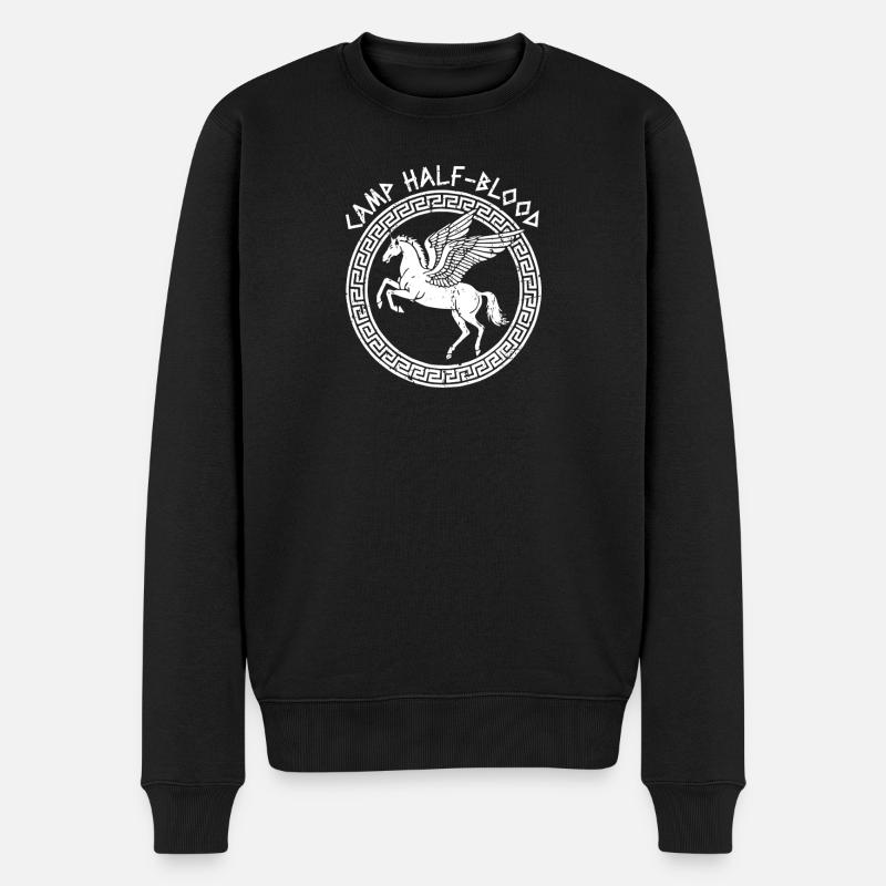 Camp Halvblods Flyvende Hest Lejr Halvblod - Økologisk premium-sweatshirt til mænd - sort