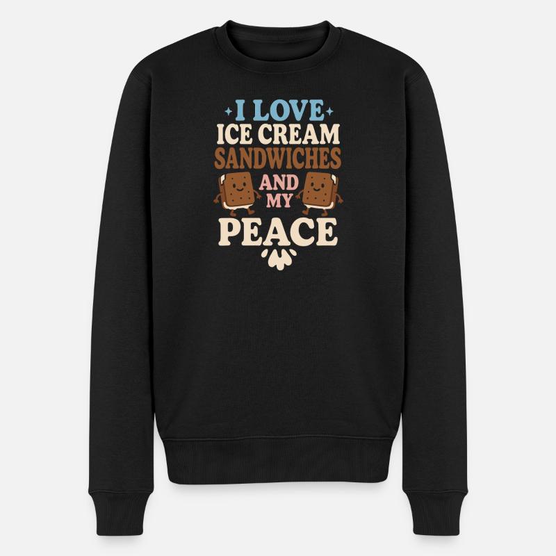 Eis-sandwich-liebhaber Sommerdessert - Männer Premium Bio Pullover - Schwarz