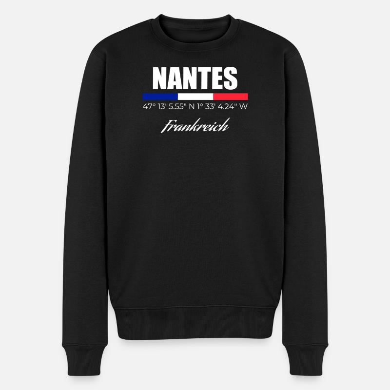 Nantes - Männer Premium Bio Pullover - Schwarz