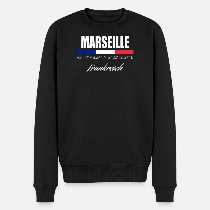 Marseille - Männer Premium Bio Pullover - Schwarz