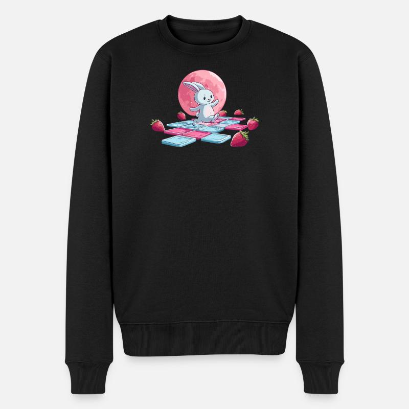 Sautant sur la lune rose - Pull Premium bio Homme - noir
