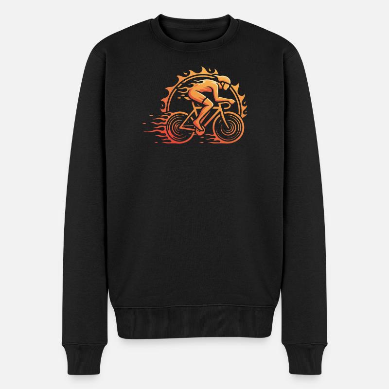 Fahrradfahrer - Männer Premium Bio Pullover - Schwarz
