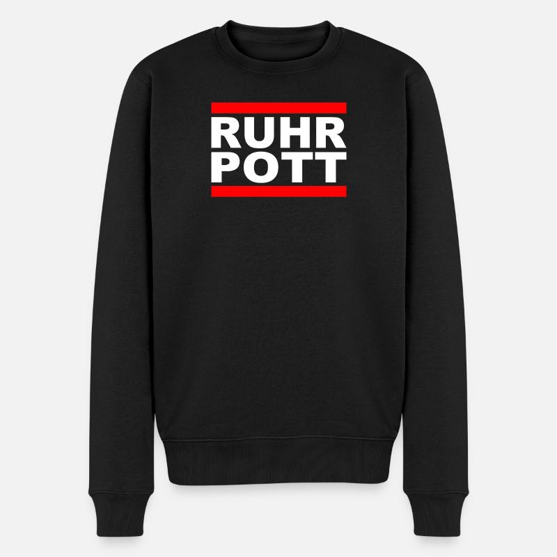 Ruhrpott - Dat hat wat mittn Herz zu tun - Männer Premium Bio Pullover - Schwarz
