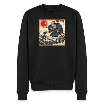 試験の終焉 Combat de samouraïs contre les examens scolaires - Pull Premium bio Homme - noir - Devant - Nico (187cm)