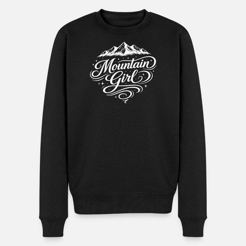 Mountain Girl - Männer Premium Bio Pullover - Schwarz