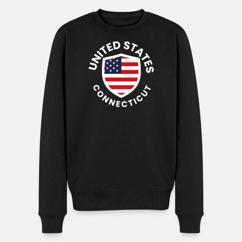 Emblème du drapeau USA - Pull Premium bio Homme - noir