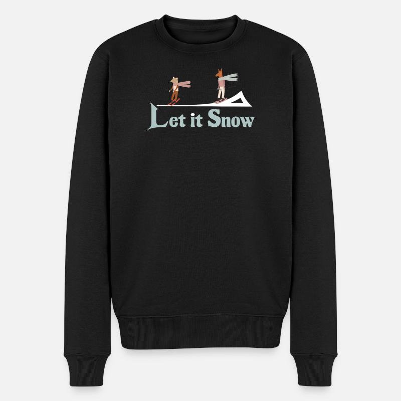Illustration de l’hiver Laisse neiger - Pull Premium bio Homme - noir