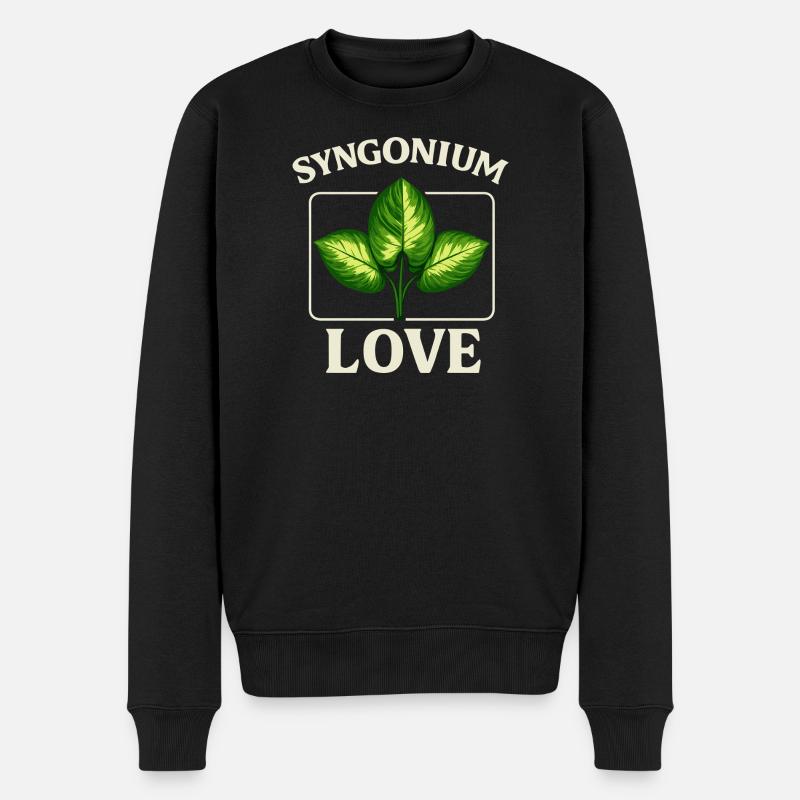 Syngonium Love - Männer Premium Bio Pullover - Schwarz