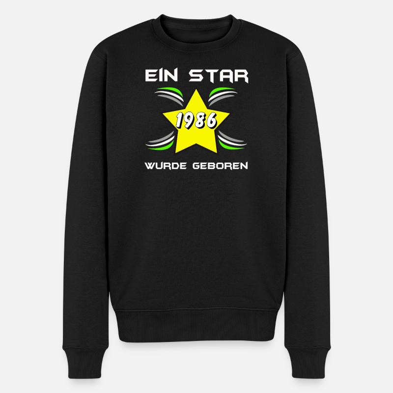 Né en 1986 : Stern-Star Design - Pull Premium bio Homme - noir