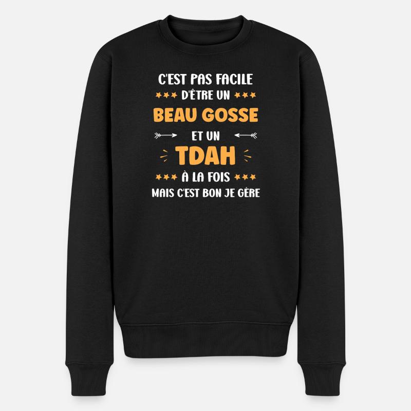 tdah - Pull Premium bio Homme - noir