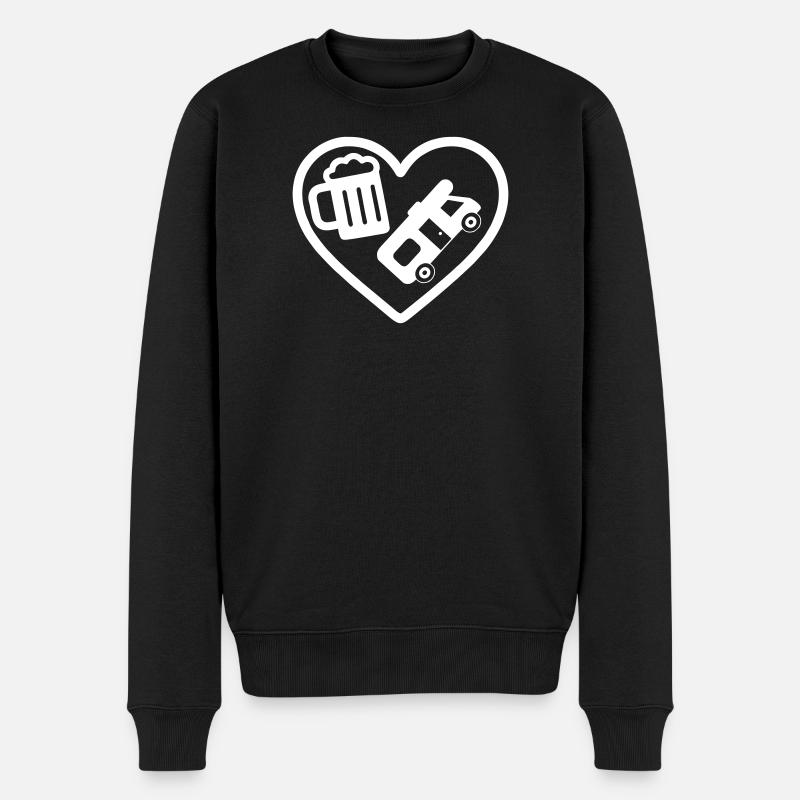 Humour de camping-car Heart Beer - Pull Premium bio Homme - noir