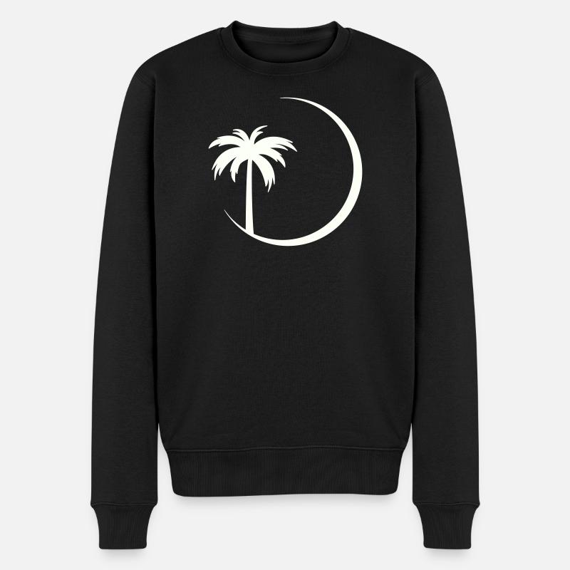 Silhouette du cercle de palmiers - Pull Premium bio Homme - noir
