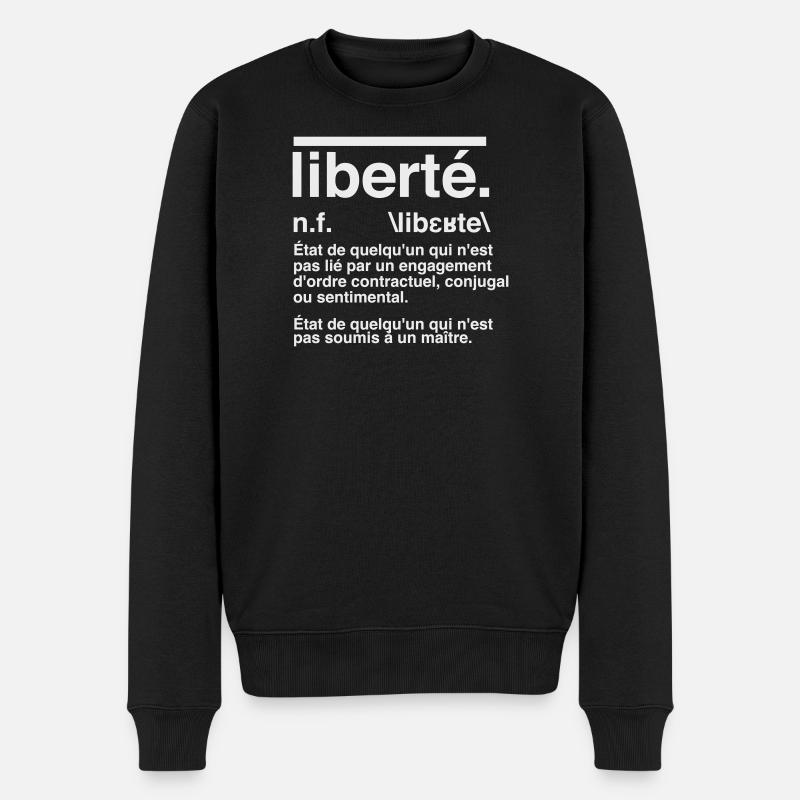 Liberté Définition Style Dictionnaire  - Pull Premium bio Homme - noir