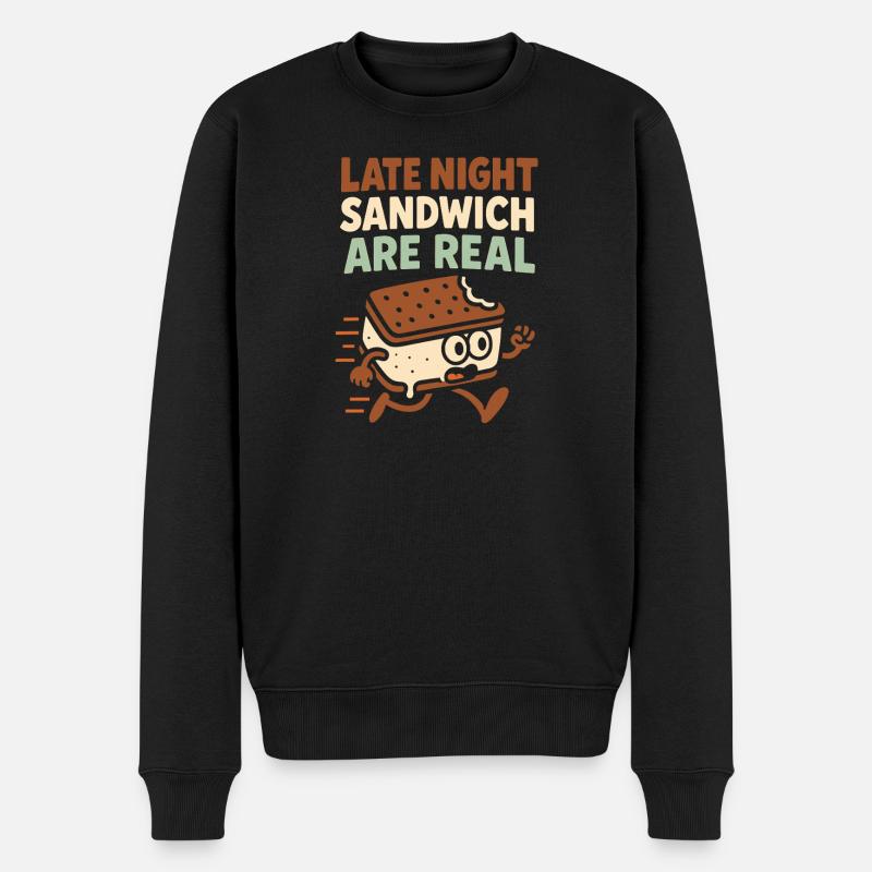 Eis-sandwich-liebhaber Sommerdessert - Männer Premium Bio Pullover - Schwarz